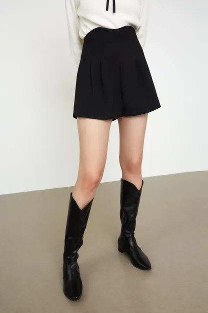 A-line High Waist Suit Shorts