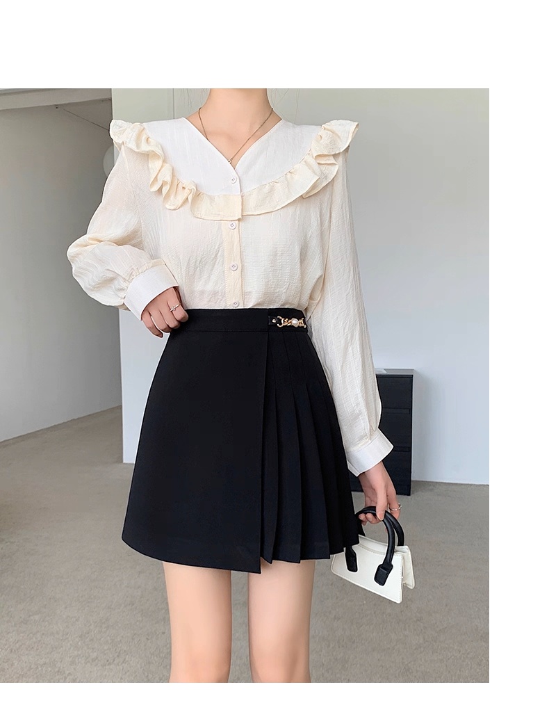 Metal Chain Pleated Mini Skirt