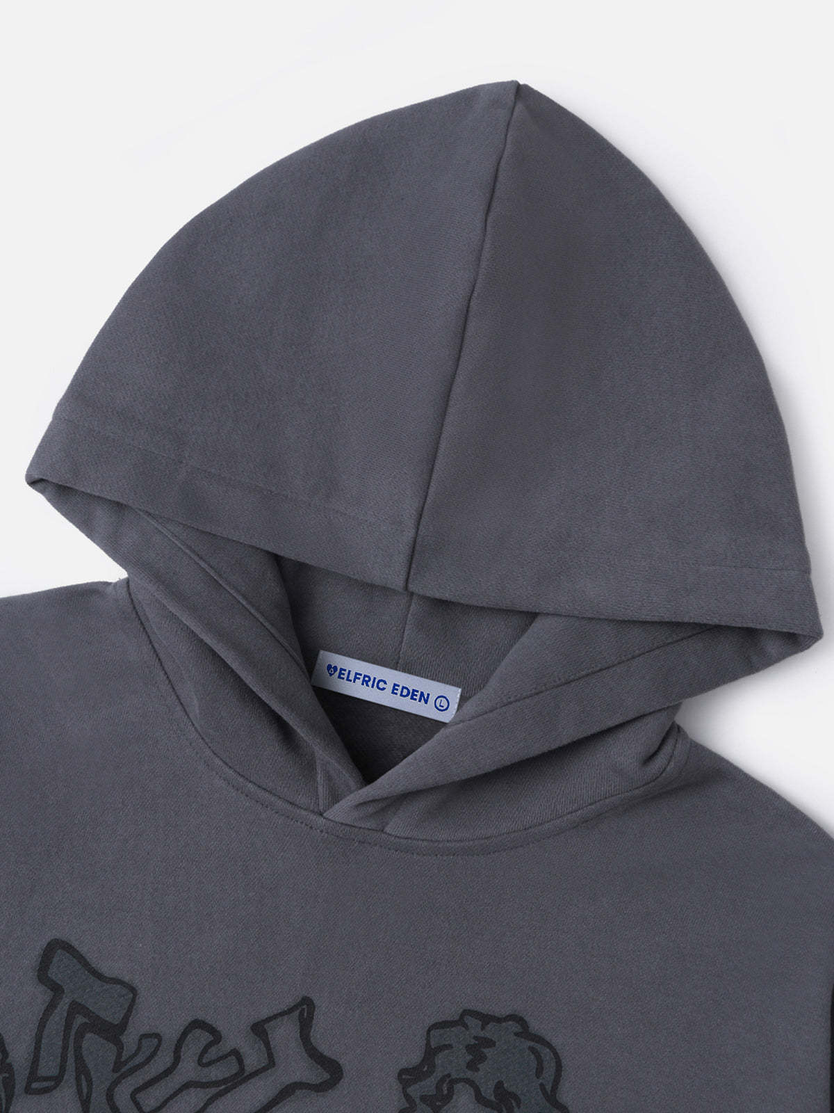 Cartoon Line Character Print Hoodie