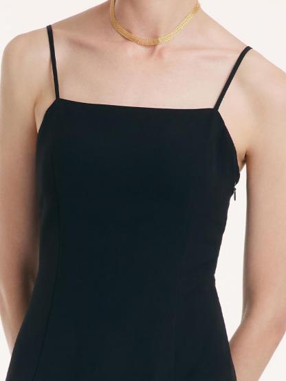 Back Twisted Spaghetti Strap Dress With Detachable Bra Pads