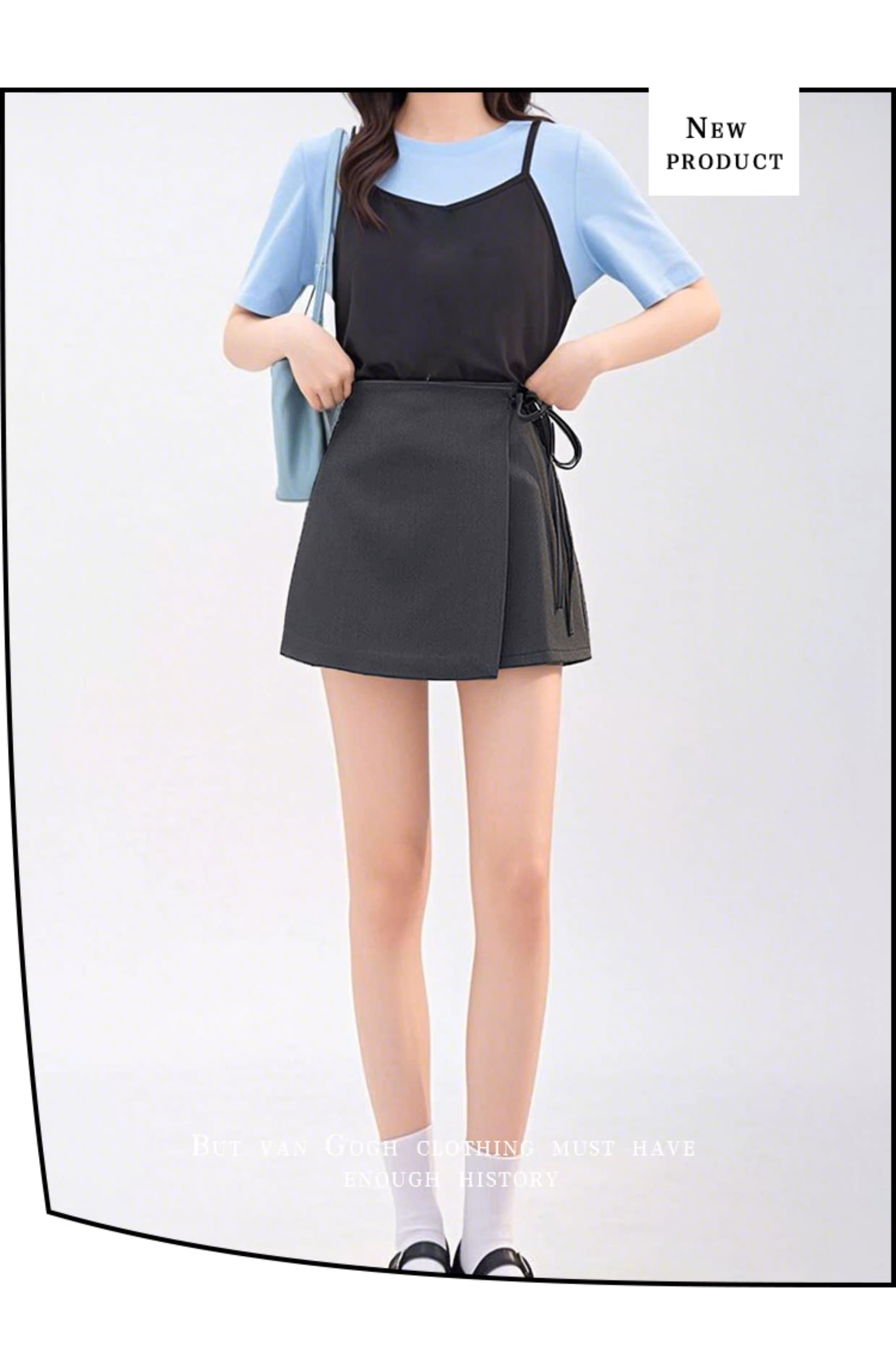 Wrap Mini Skirt with Tie Detail