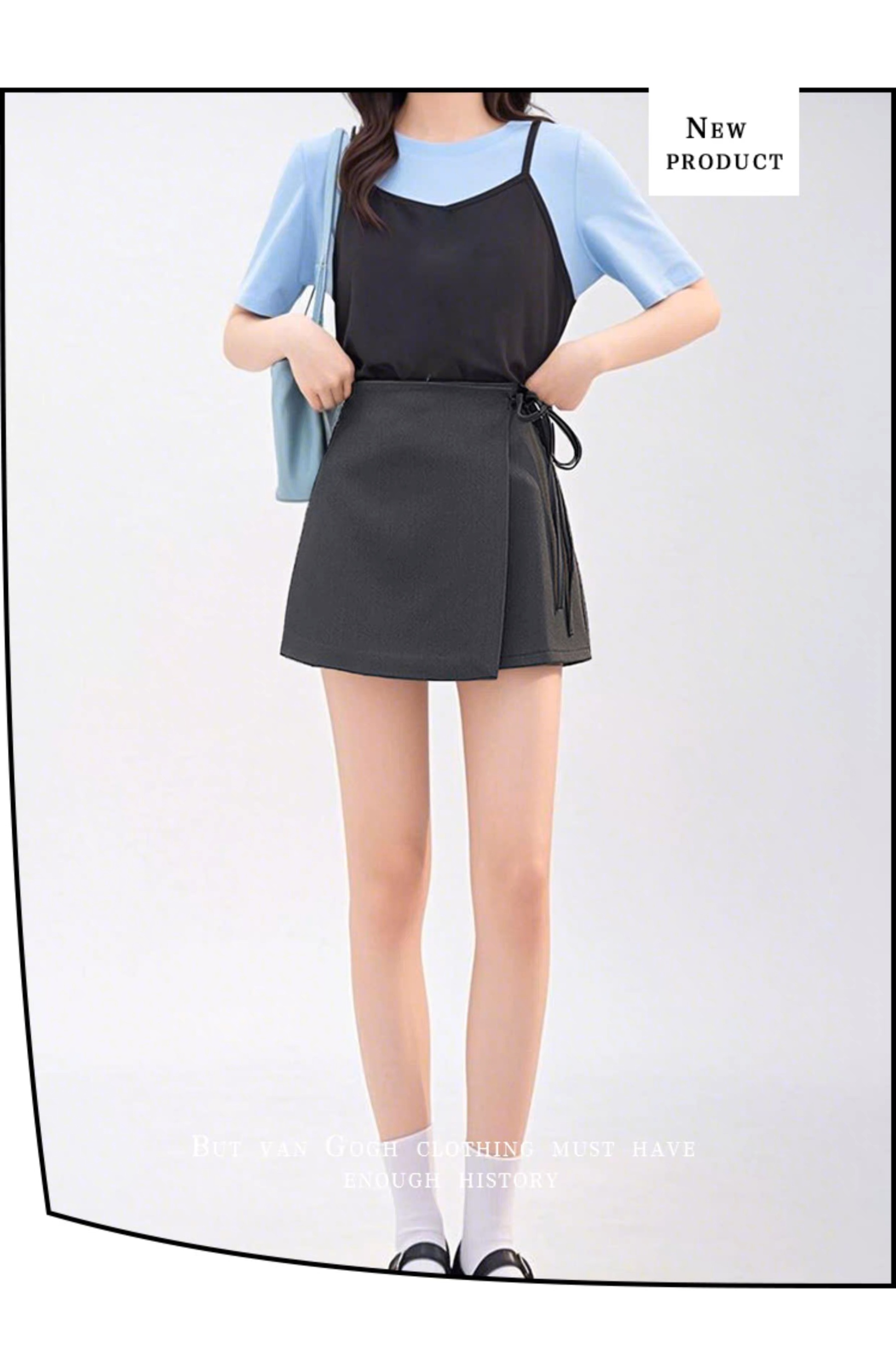Wrap Mini Skirt with Tie Detail