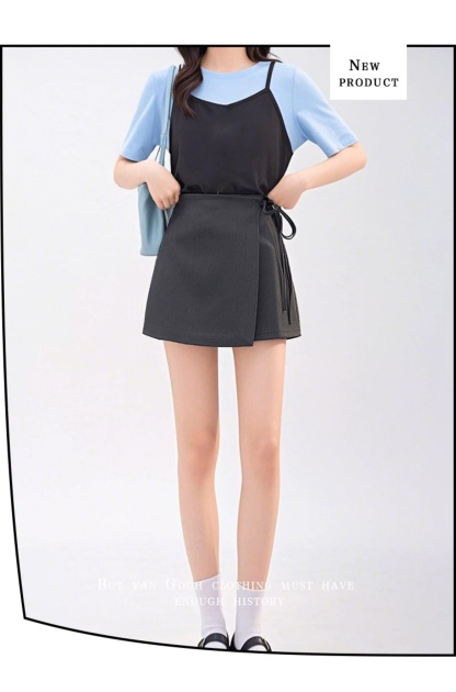 Wrap Mini Skirt with Tie Detail