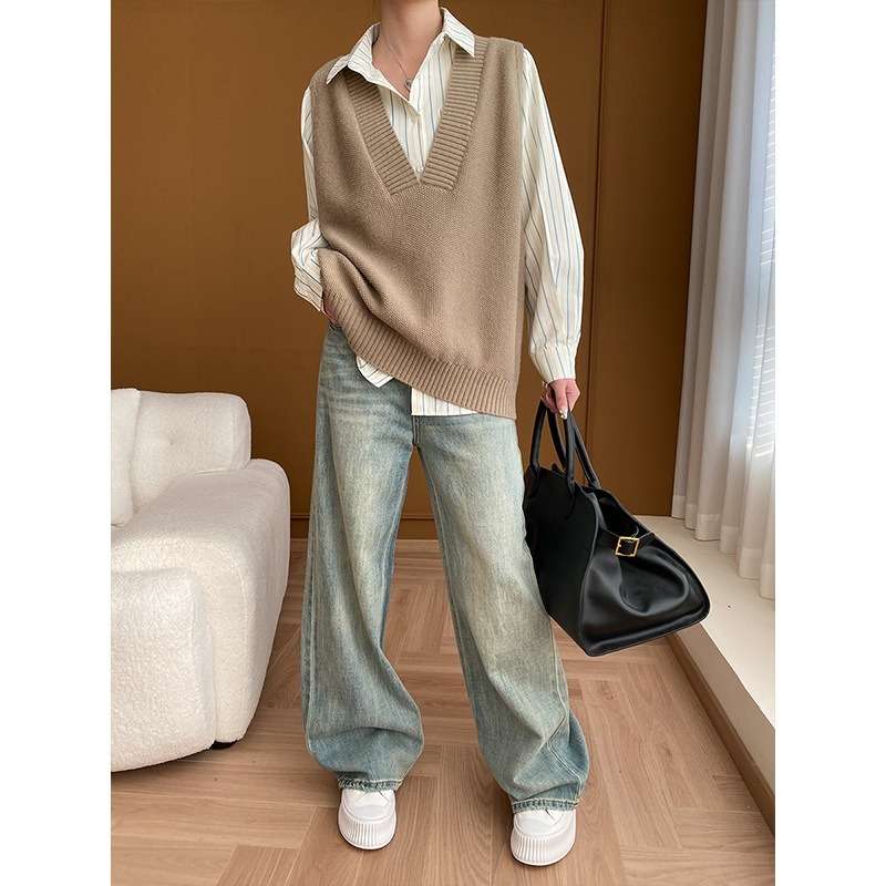 Vertical Striped Shirt Shorts Sunscreen Two-piece Set