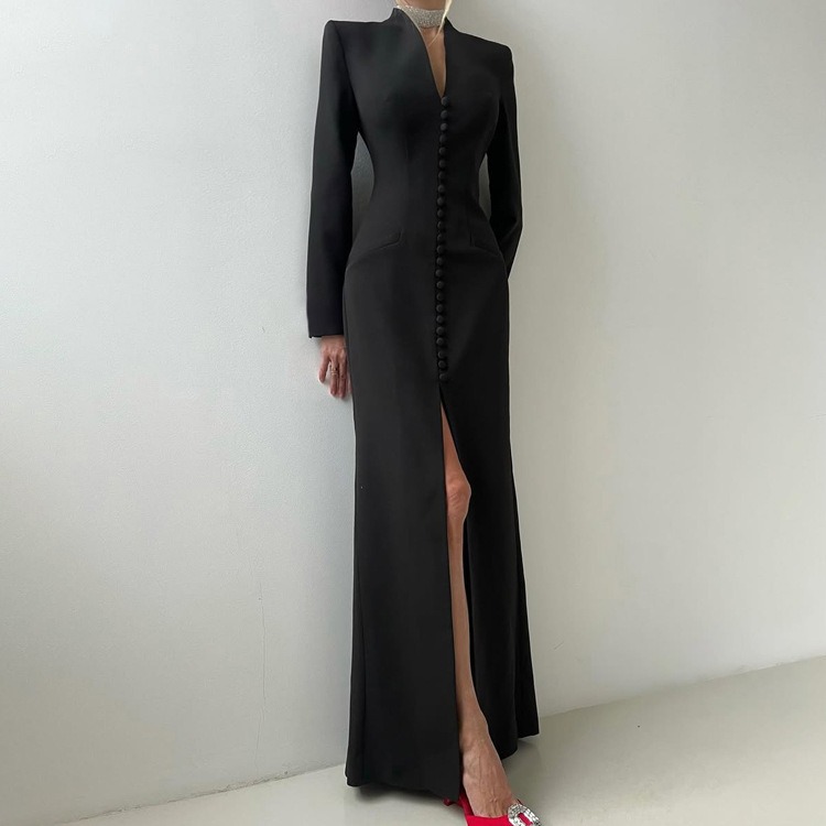  High Waist Button Detail Dress for Women