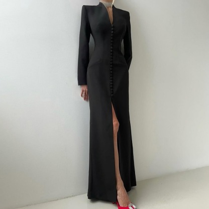  High Waist Button Detail Dress for Women