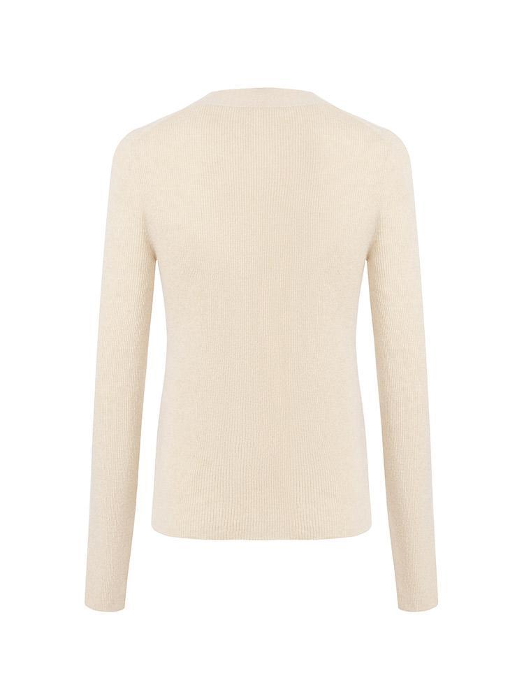 Beige Seamless Cashmere Cardigan
