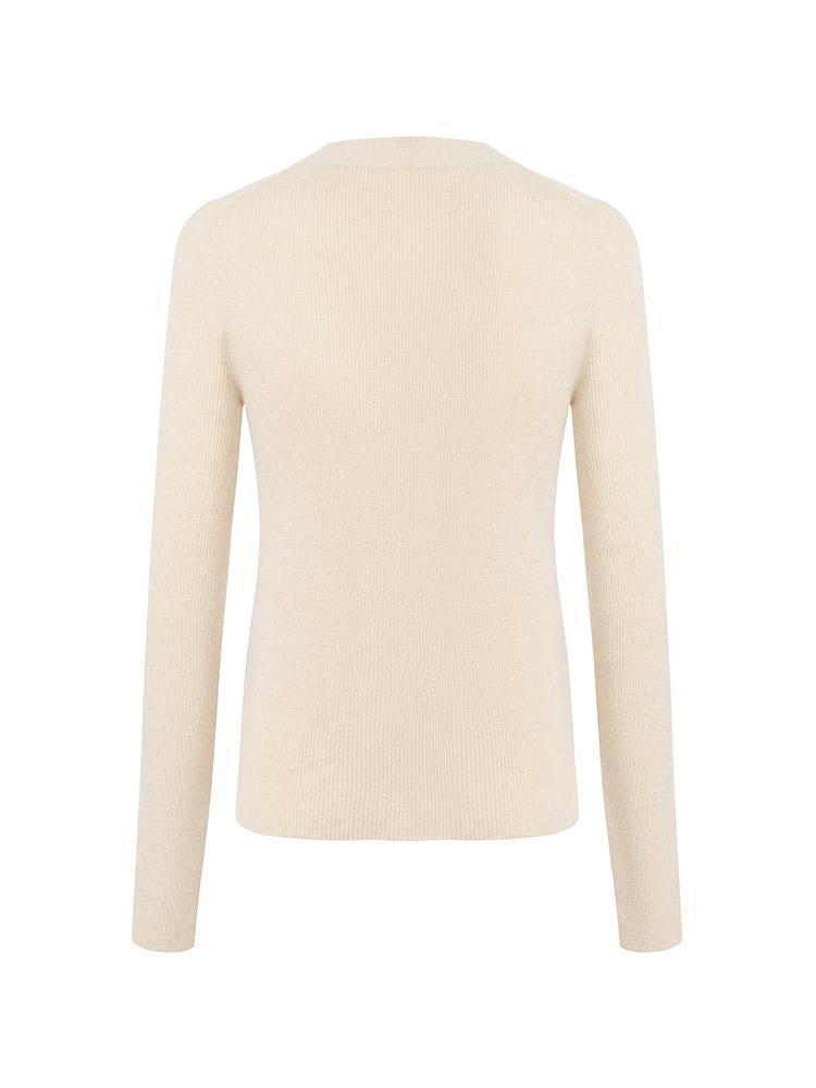 Beige Seamless Cashmere Cardigan
