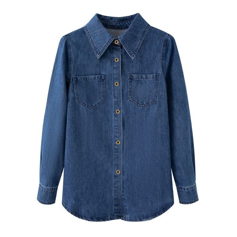 Literary Retro Denim Cardigan Shirt