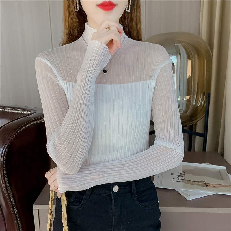 Sheer Panel Slim Sweater