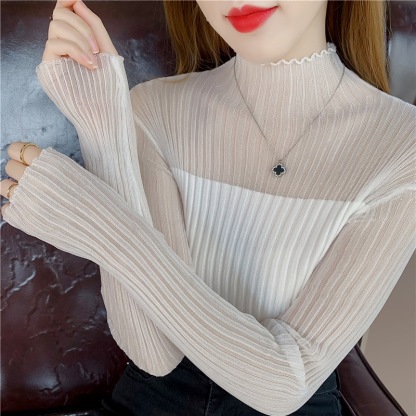 Sheer Panel Slim Sweater