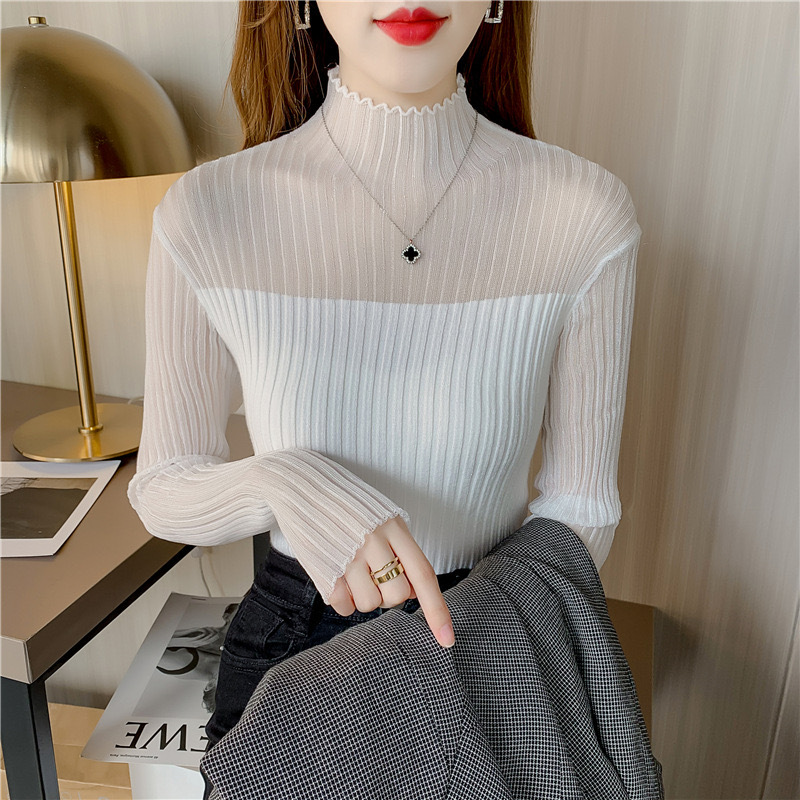 Sheer Panel Slim Sweater
