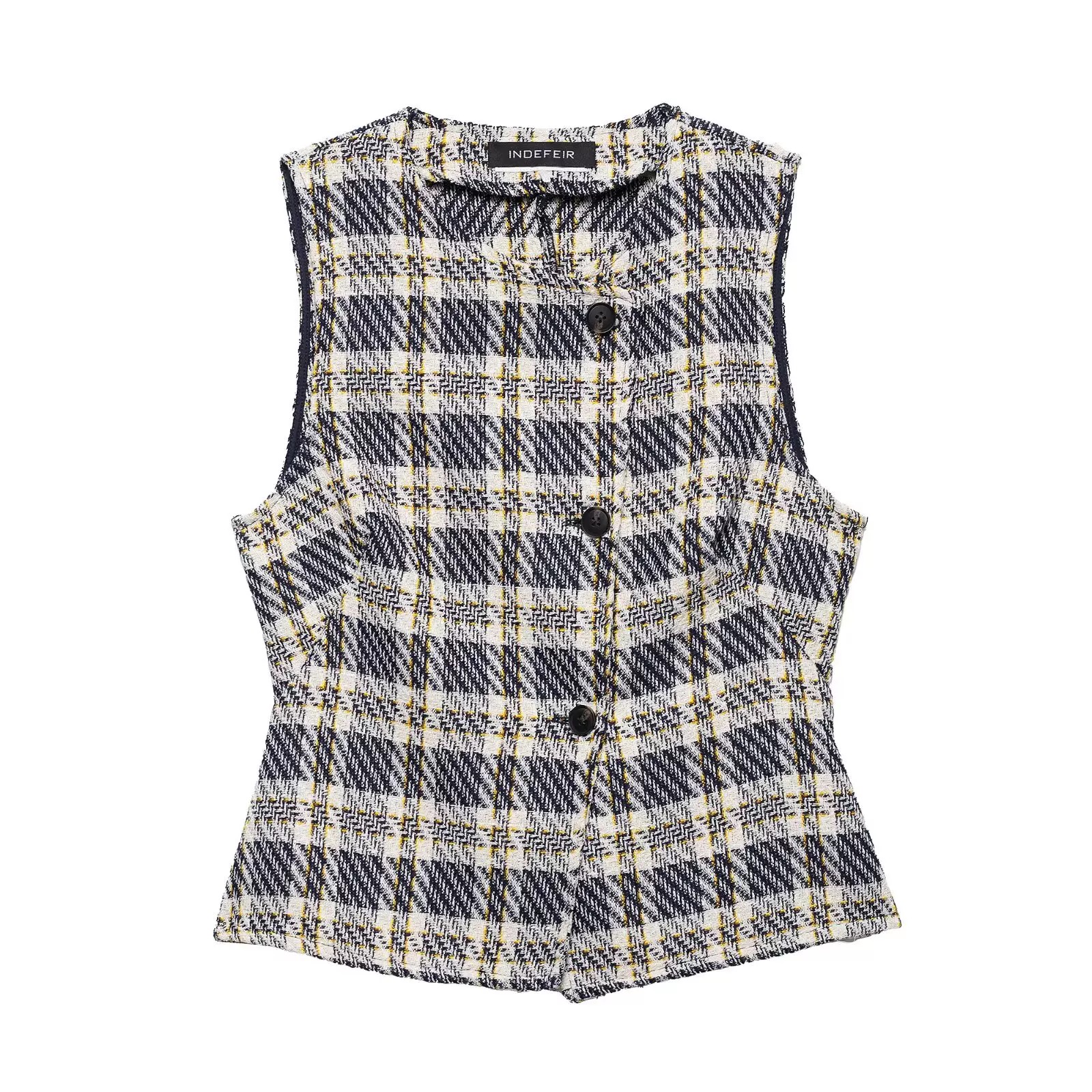 Plaid Tie Front Ruffle Tank Top and Dress Set
