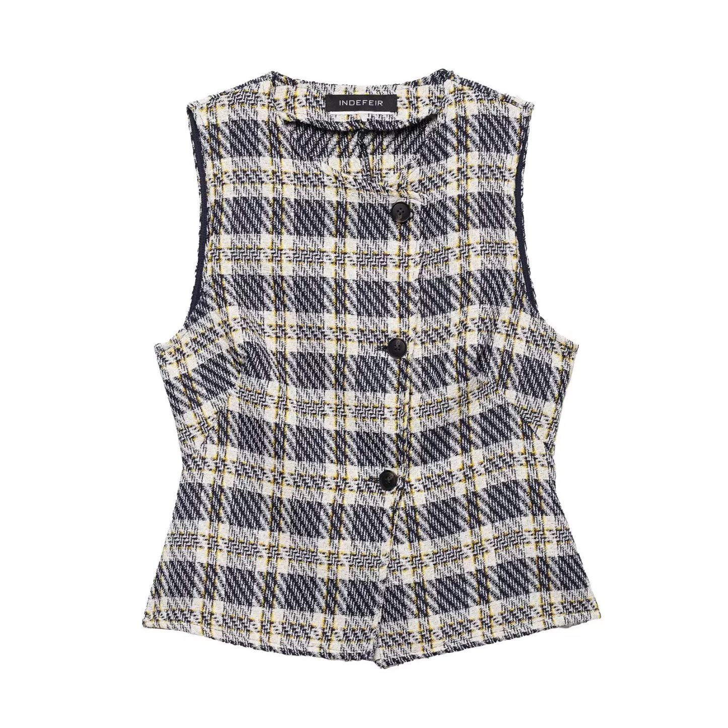 Plaid Tie Front Ruffle Tank Top and Dress Set