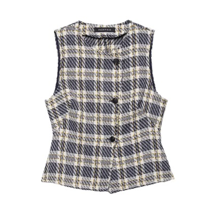 Plaid Tie Front Ruffle Tank Top and Dress Set
