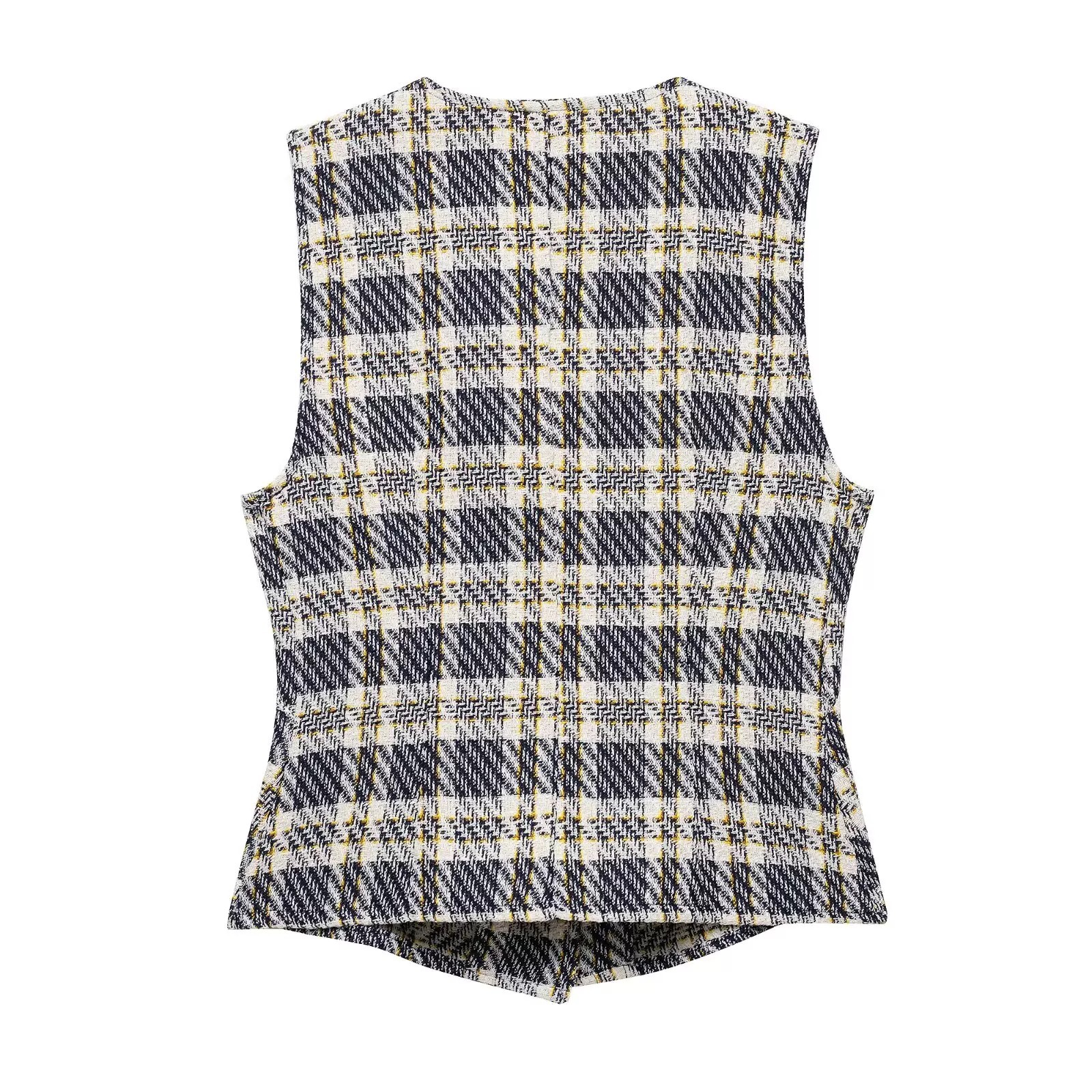 Plaid Tie Front Ruffle Tank Top and Dress Set