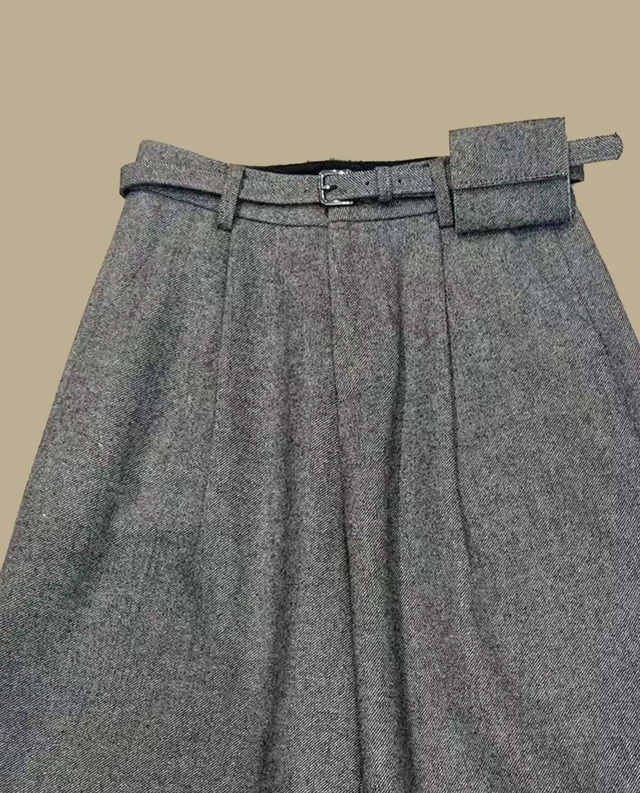 Minimalist Wool Blend Relaxed Fit Winter Pants