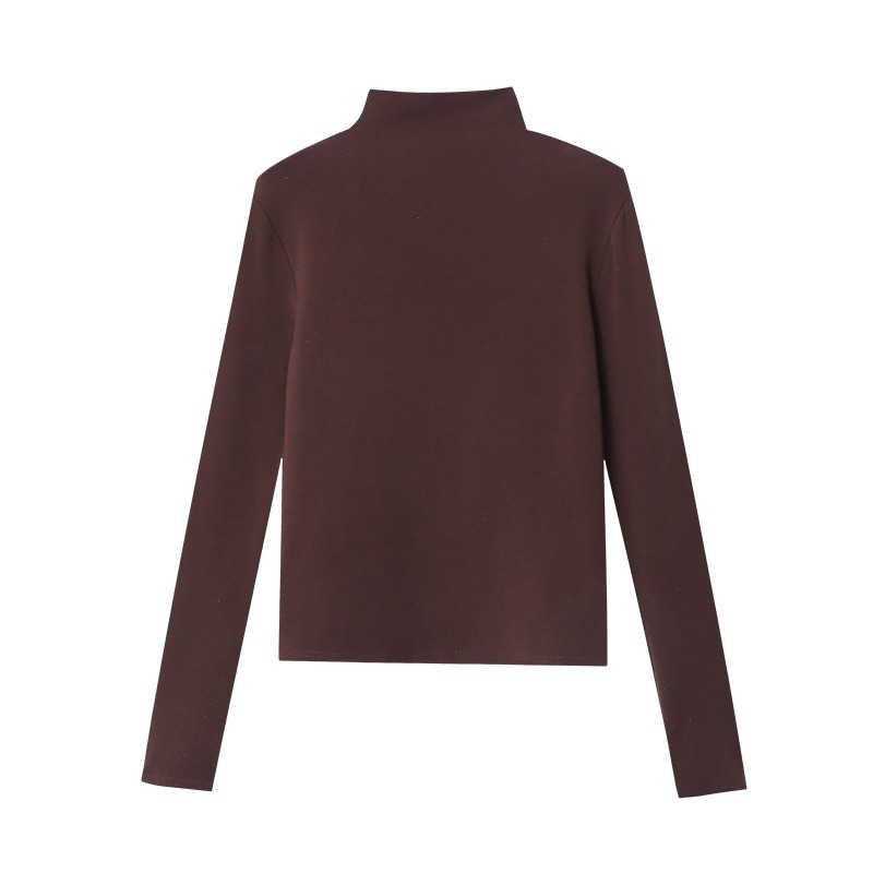Pipe half-neck comfortable slim T-shirt
