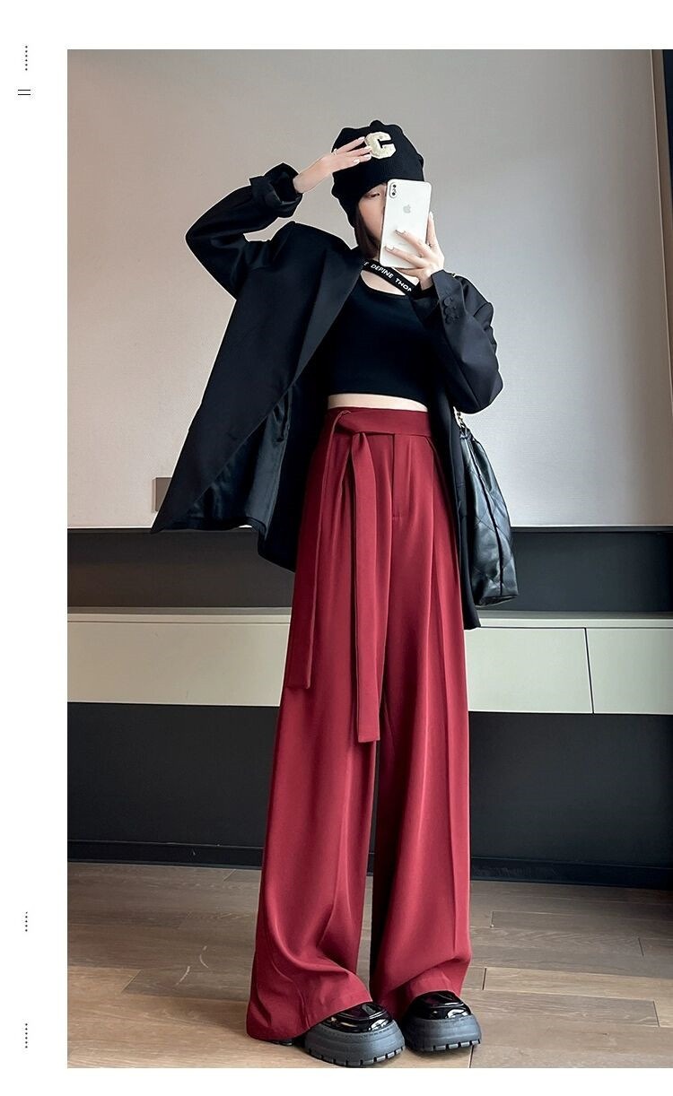 Casual Irregular High Waist Wide Leg Pants