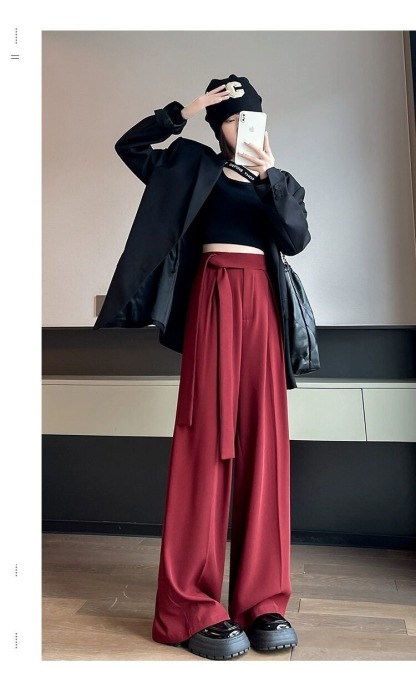 Casual Irregular High Waist Wide Leg Pants