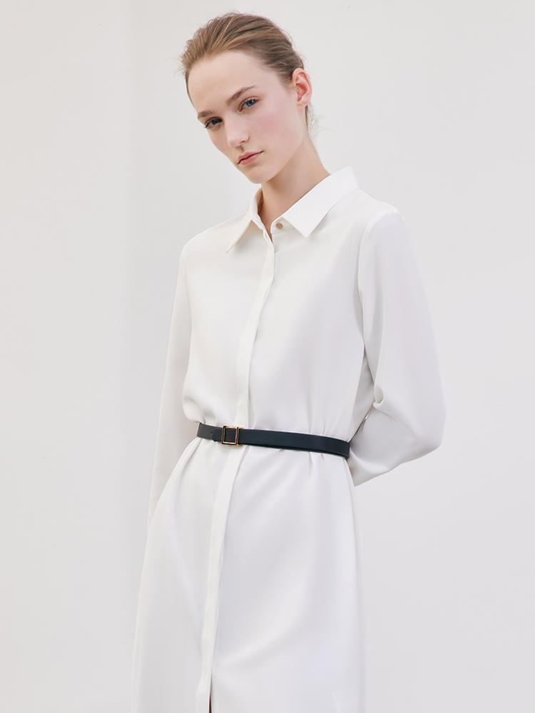 Black Vest Dress And White Shirt Dress Two-Piece Set