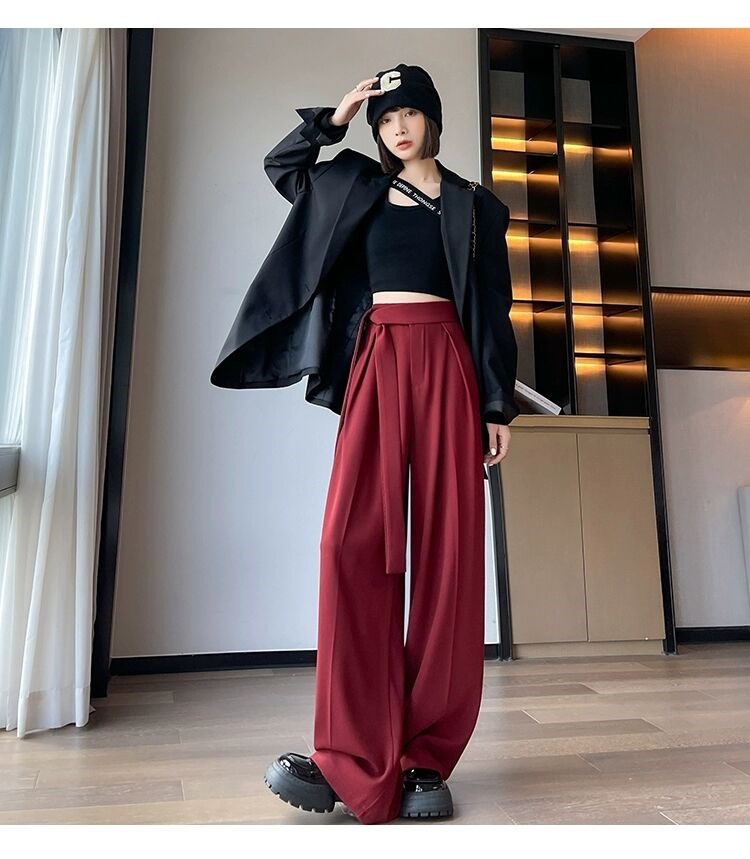 Casual Irregular High Waist Wide Leg Pants