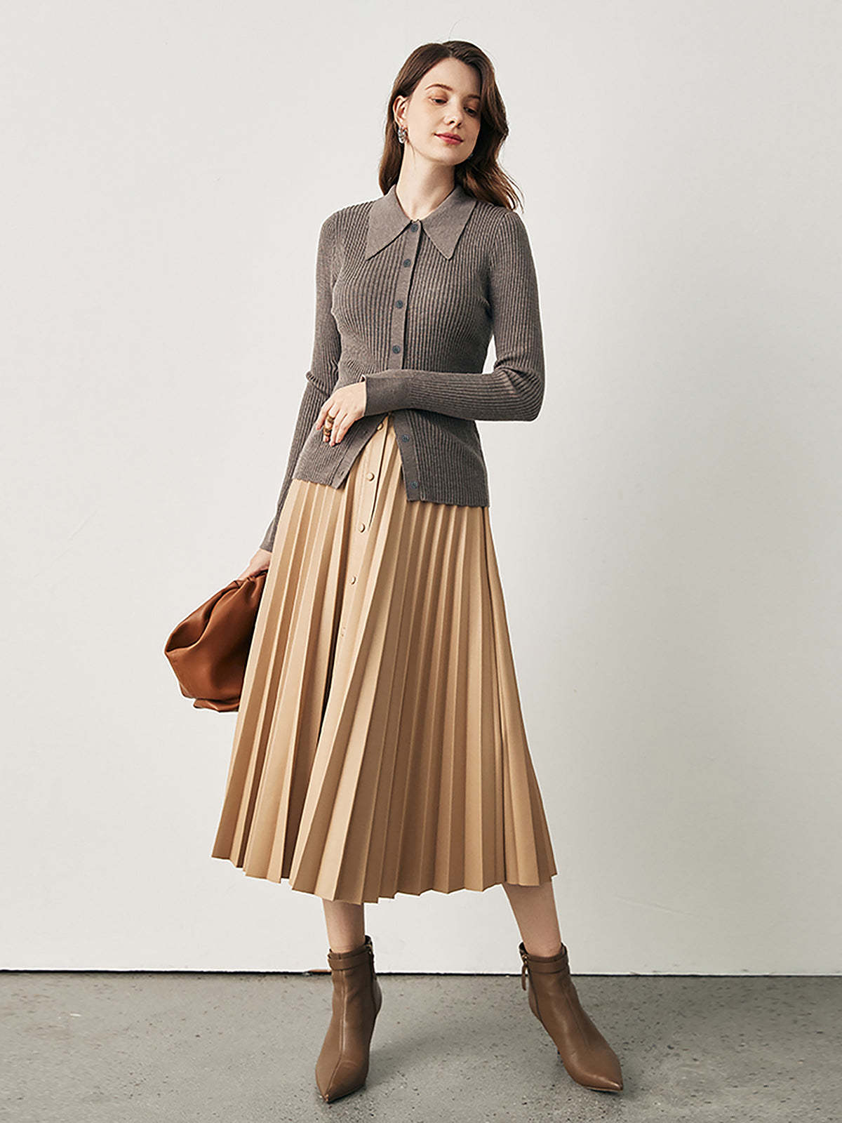 Collared Textured Cardigan