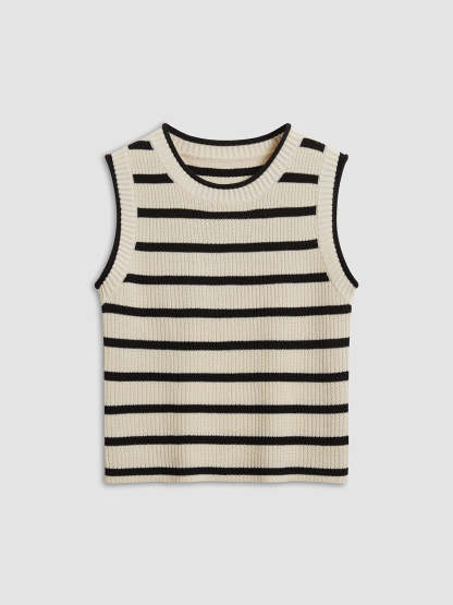 Leisure Stripe Knit Crop Top