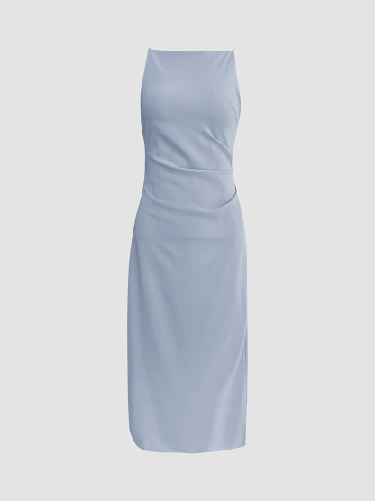 Silent Sea Boat Neck Midi Dress