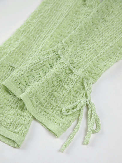 Crochet Tied Crop Cardigan