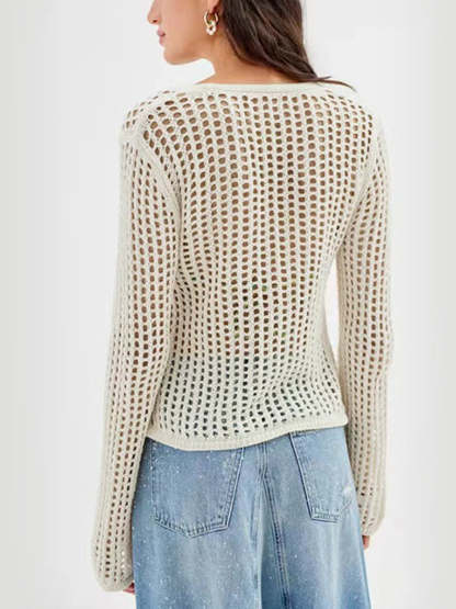 Crochet Tied Long Sleeve Cardigan
