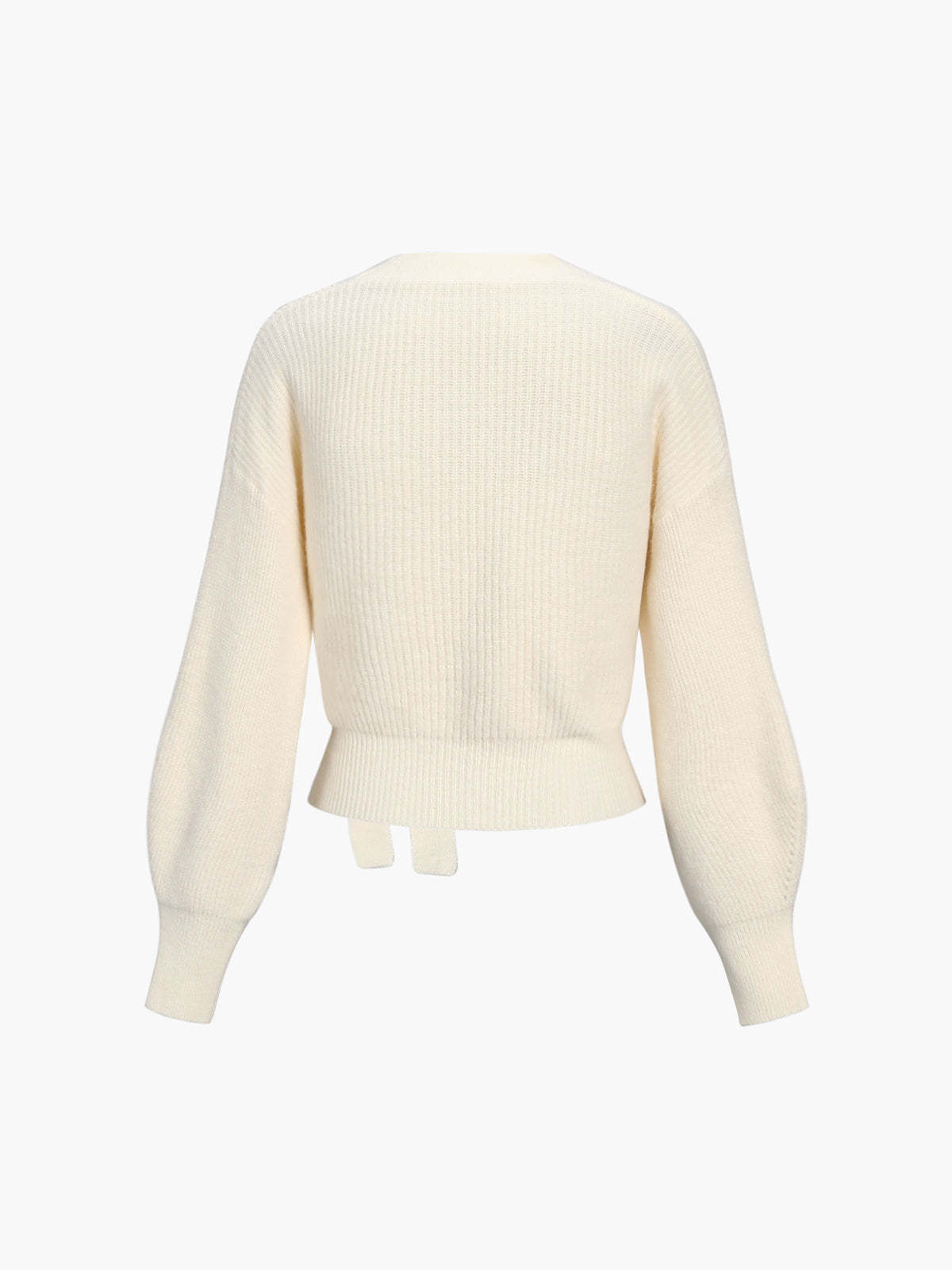 Creamy Flatwhite Wrap Tied Cardigan