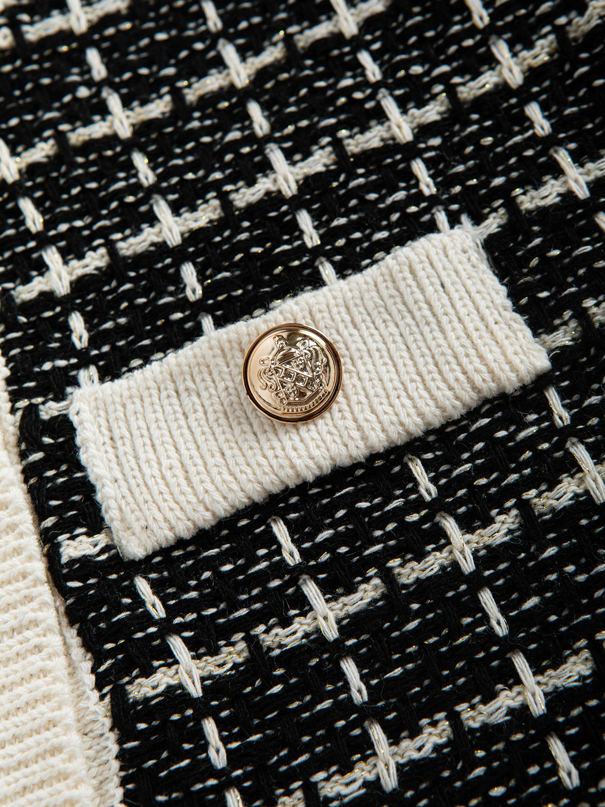 Old Money Aesthetics Tweed Cardigan-J.ING