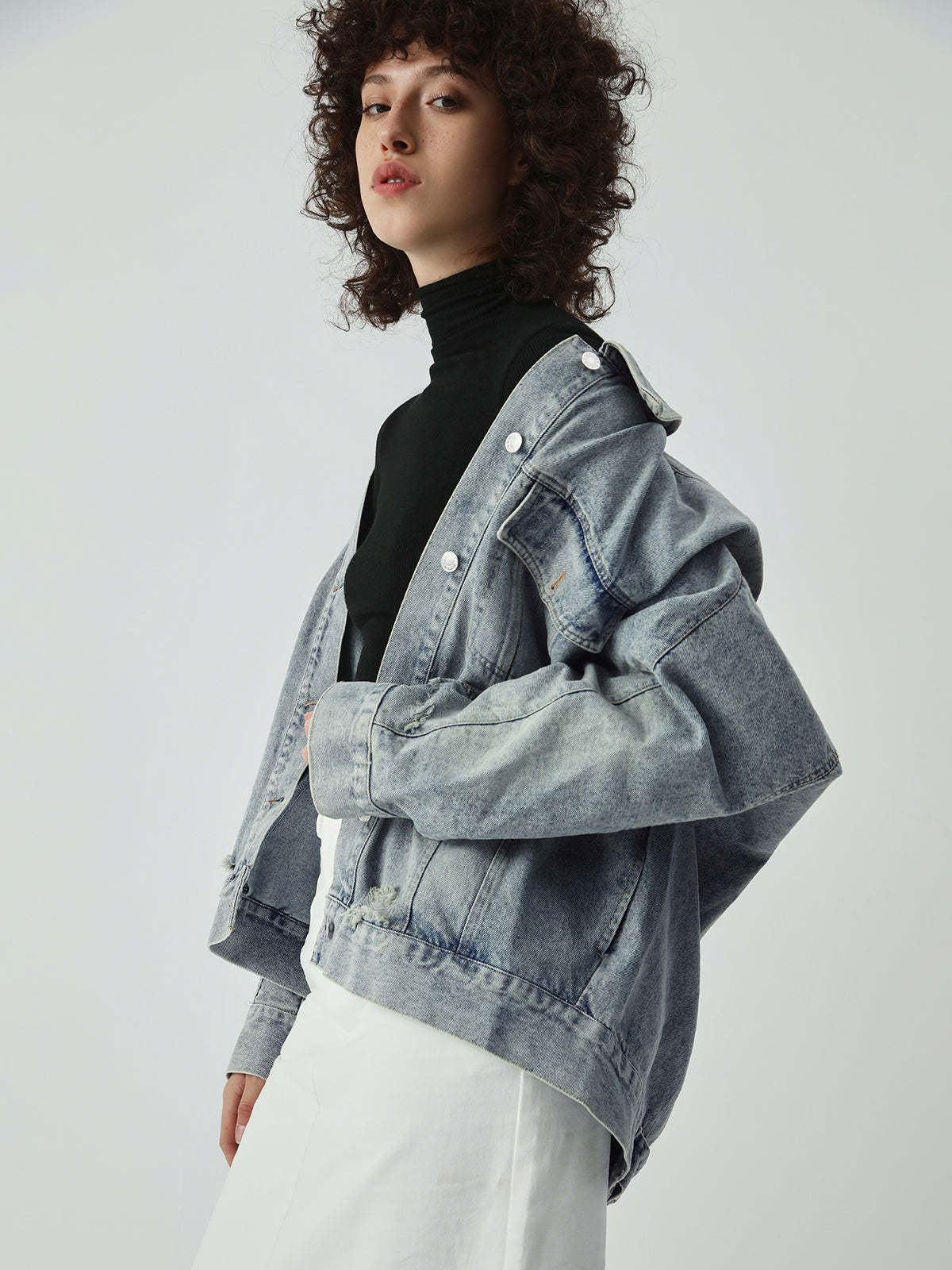 Distressed Detail Denim Jacket