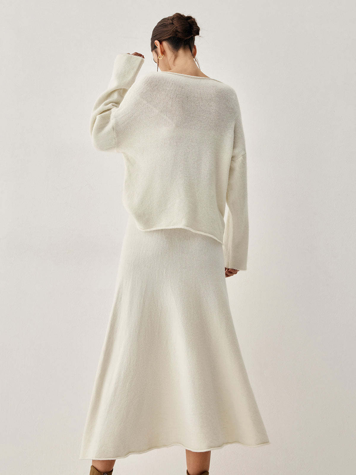Oversized Sweater Two Piece Skirt Set