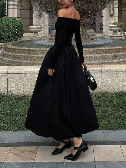 Off Shoulder Criss Cross Long Dress
