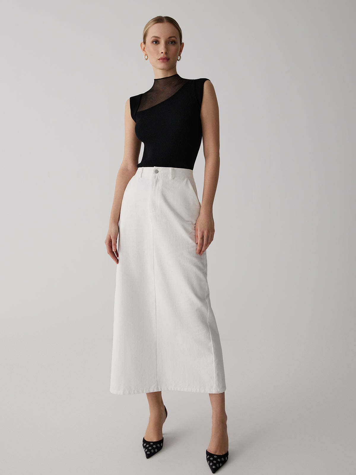 Mesh Patchwork Sleeveless Top