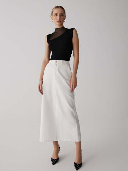 Mesh Patchwork Sleeveless Top