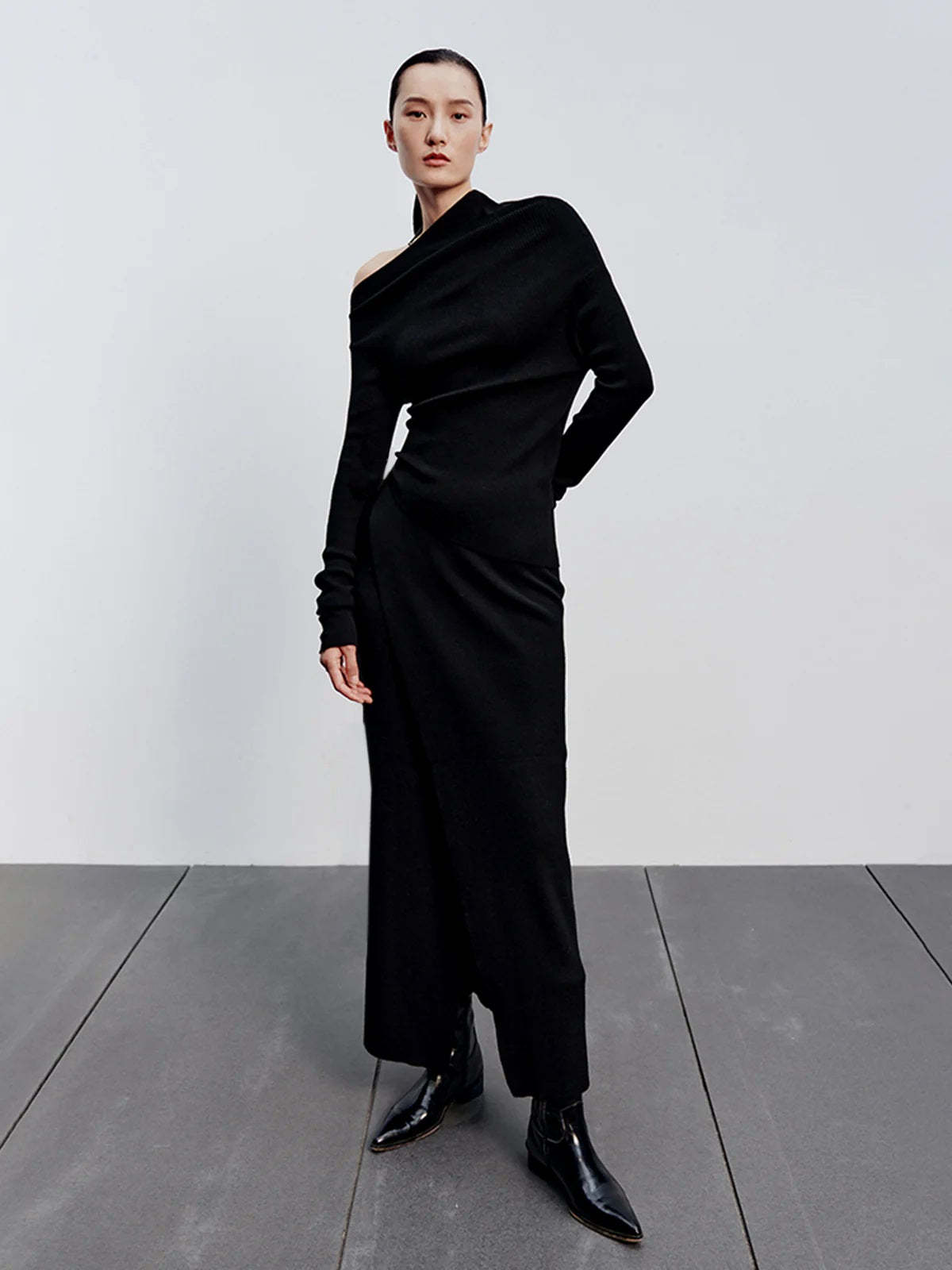 Caramel Slit Maxi Knit Skirt