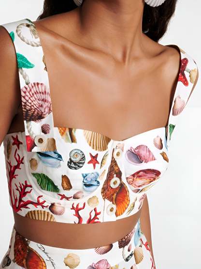 Printed Pleated Skirt Set