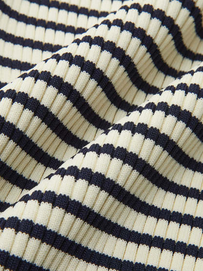 Cold-Shoulder Striped Ruffle-Sleeve Cardigan