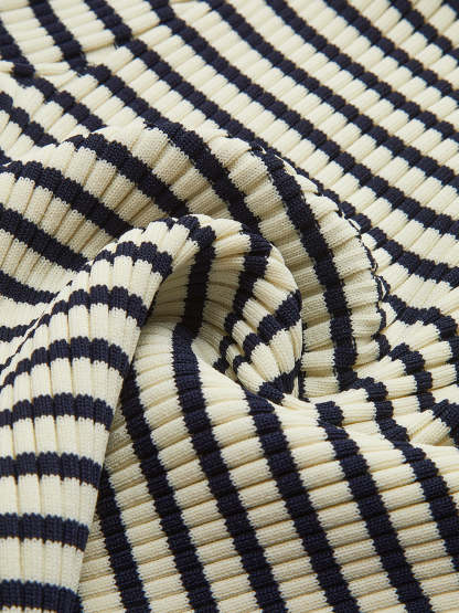 Cold-Shoulder Striped Ruffle-Sleeve Cardigan