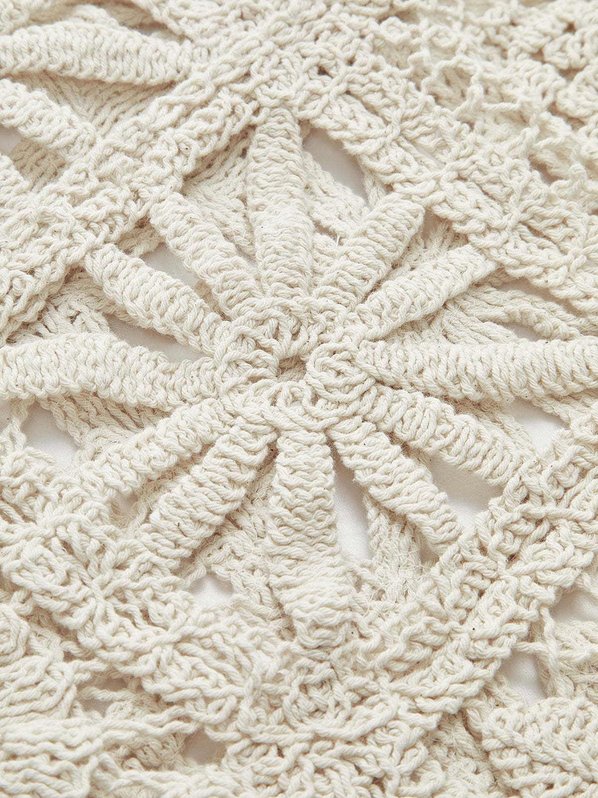 Crochet Square Pattern Button-Front Cardigan set