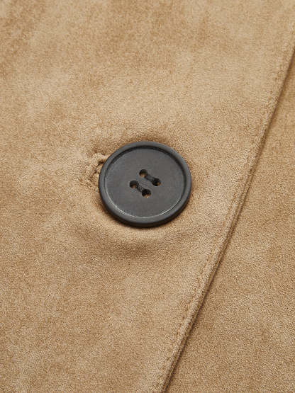 Suede Soft Button Lapel Jacket