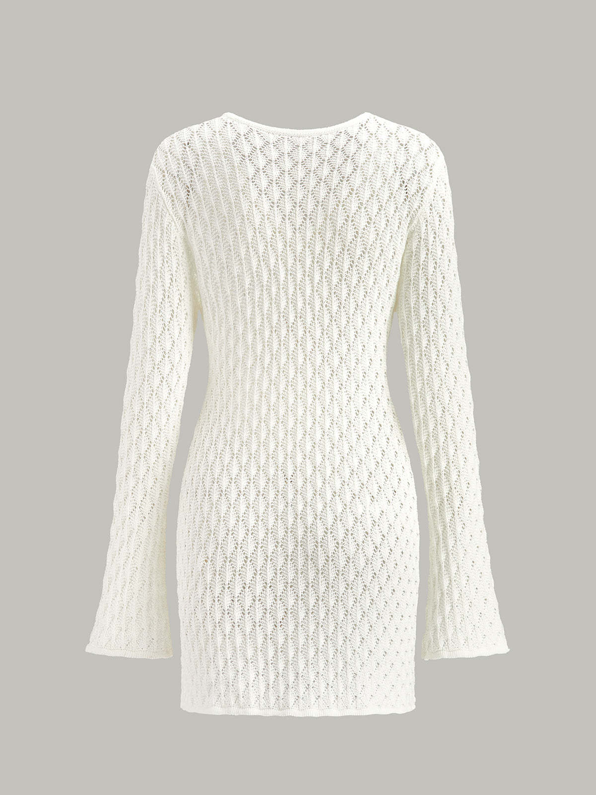 Sheer Knit Sweater Dress with Cut-Out Detail