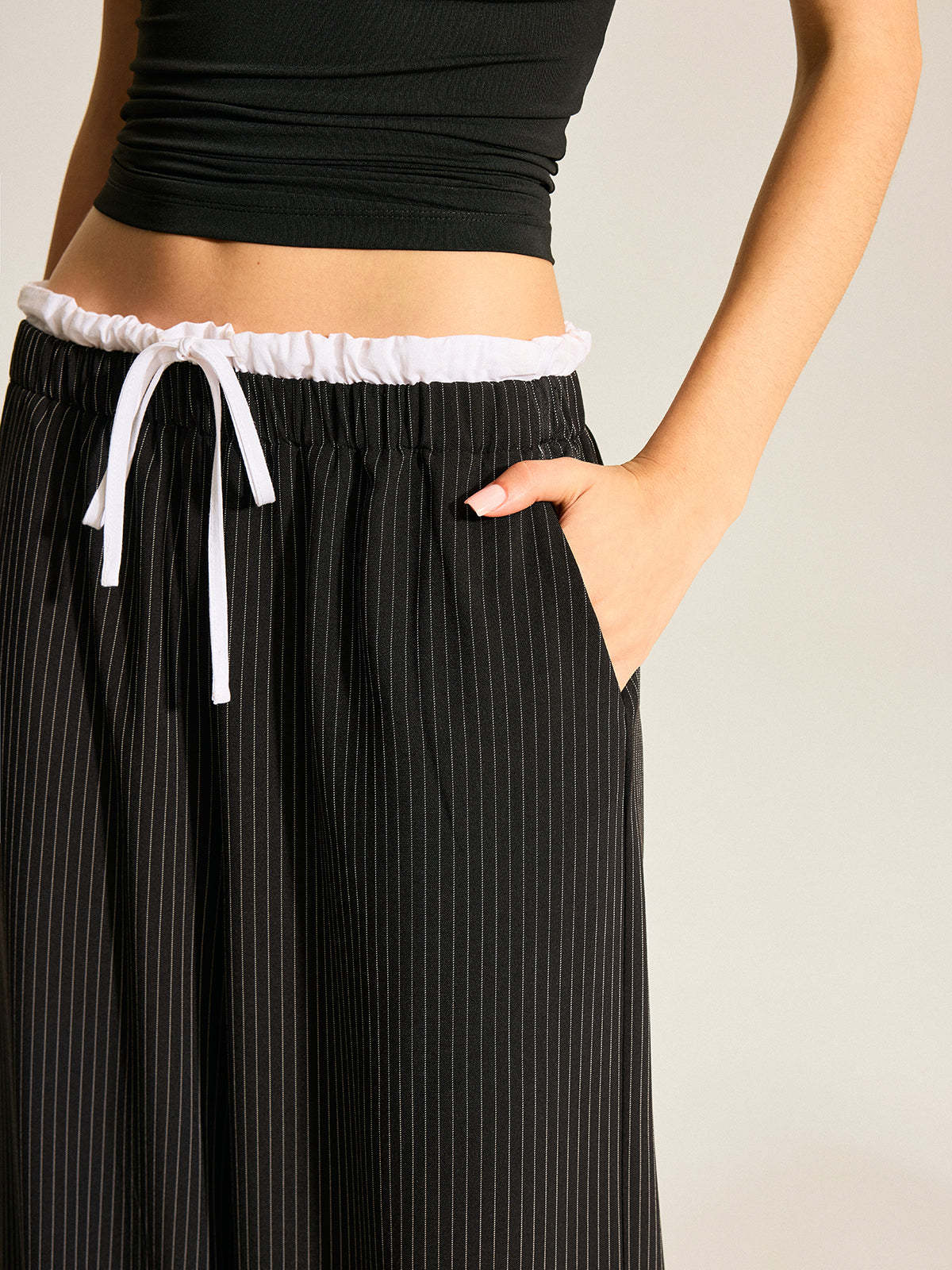 Striped Wide-Leg Pants