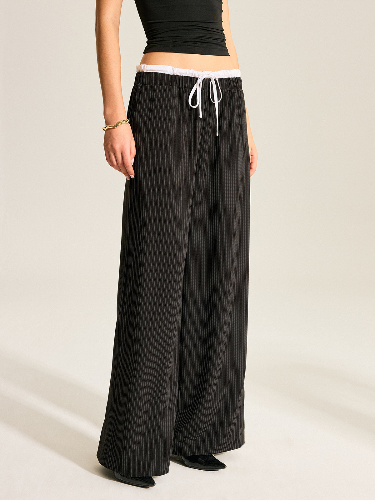 Striped Wide-Leg Pants