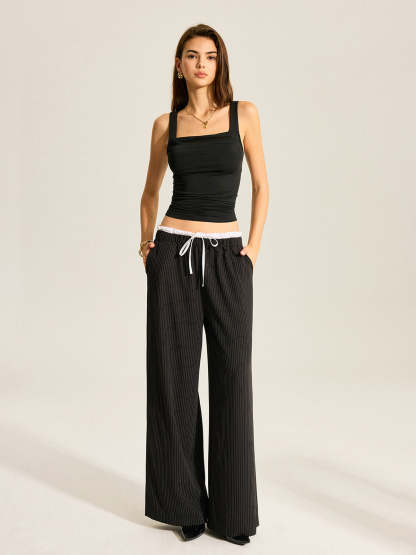 Striped Wide-Leg Pants