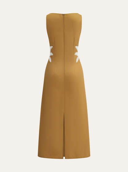 Side-Embroidered Sleeveless Dress
