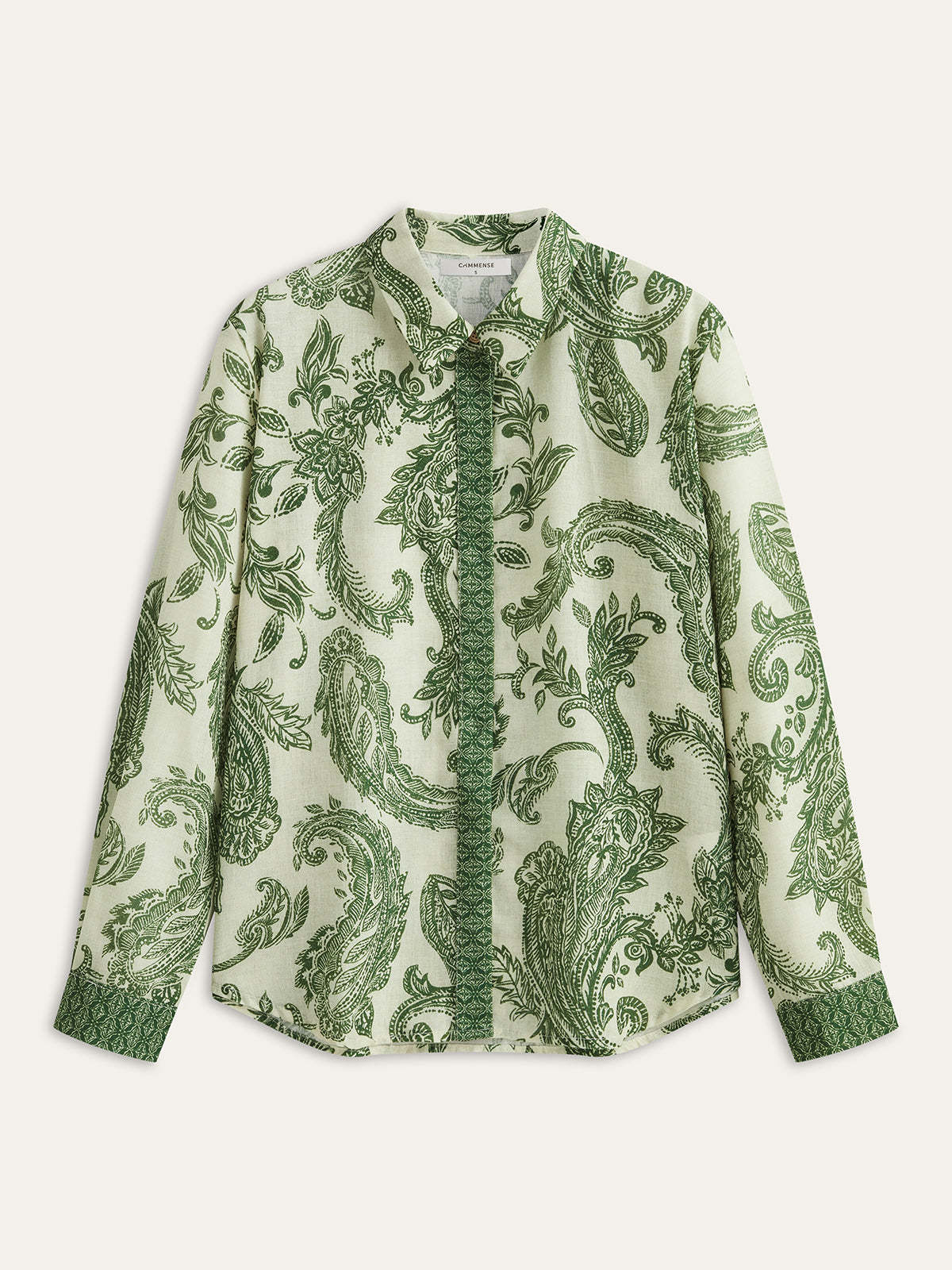 Paisley Print Button-Front Shirt